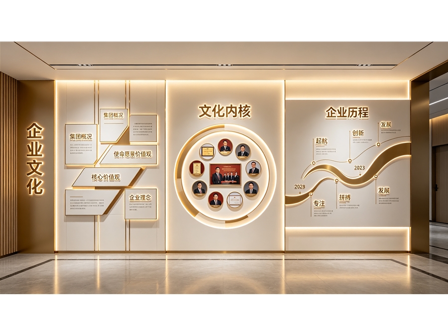 轻奢商务风企业文化墙